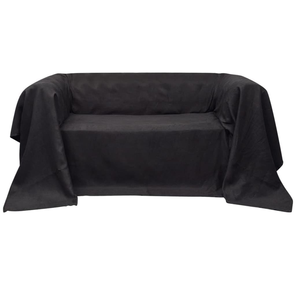 sofabetræk 270 x 350 cm mikroruskind antracitgrå