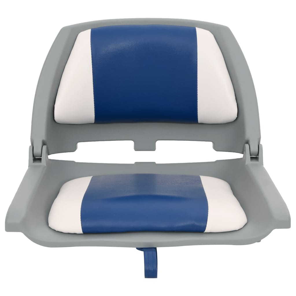 foldbart bådsæde 2 dele med pude blå og hvid