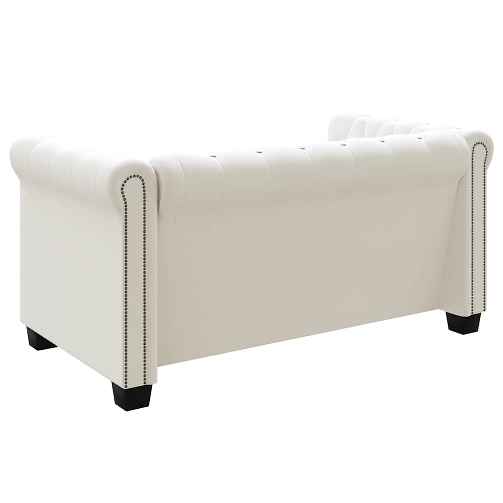 2-personers og 3-personers Chesterfield sofaer kunstlæder hvid