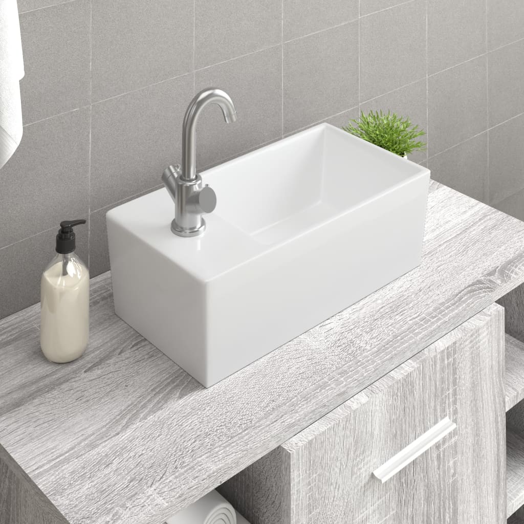 håndvask hvid 48x25x15 cm keramik