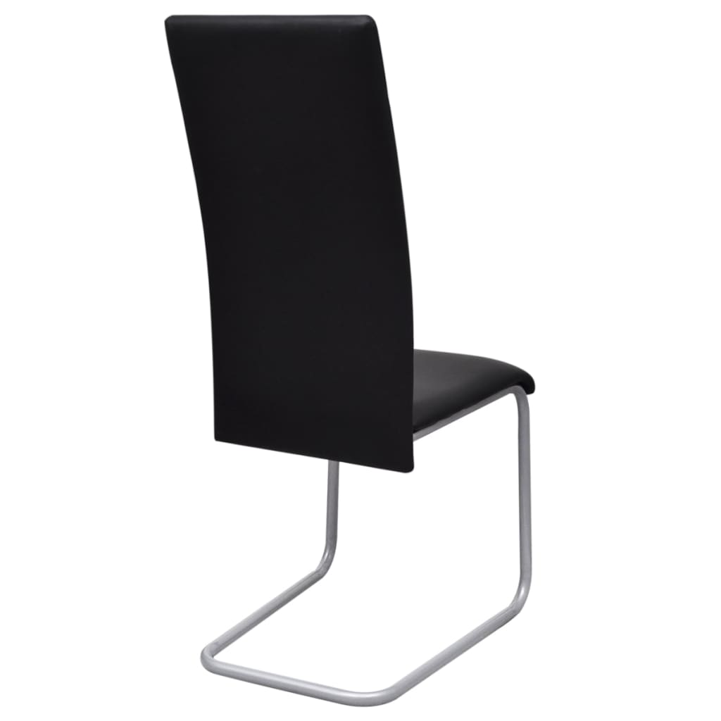 spisebordsstole med cantilever 6 stk. kunstlæder sort