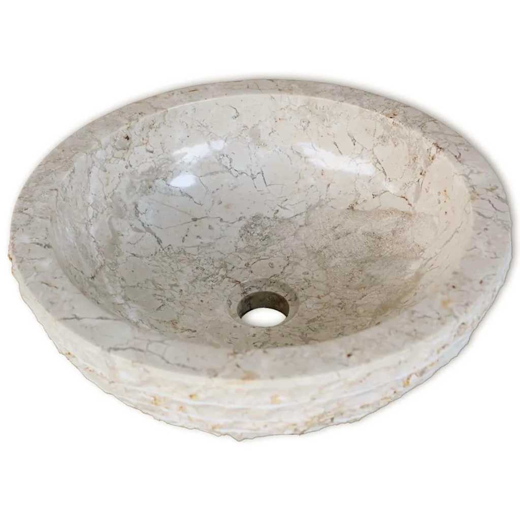 håndvask marmor  40 cm cremefarvet
