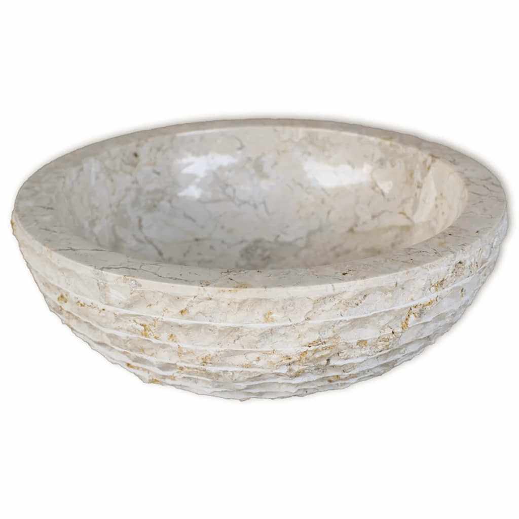 håndvask marmor  40 cm cremefarvet