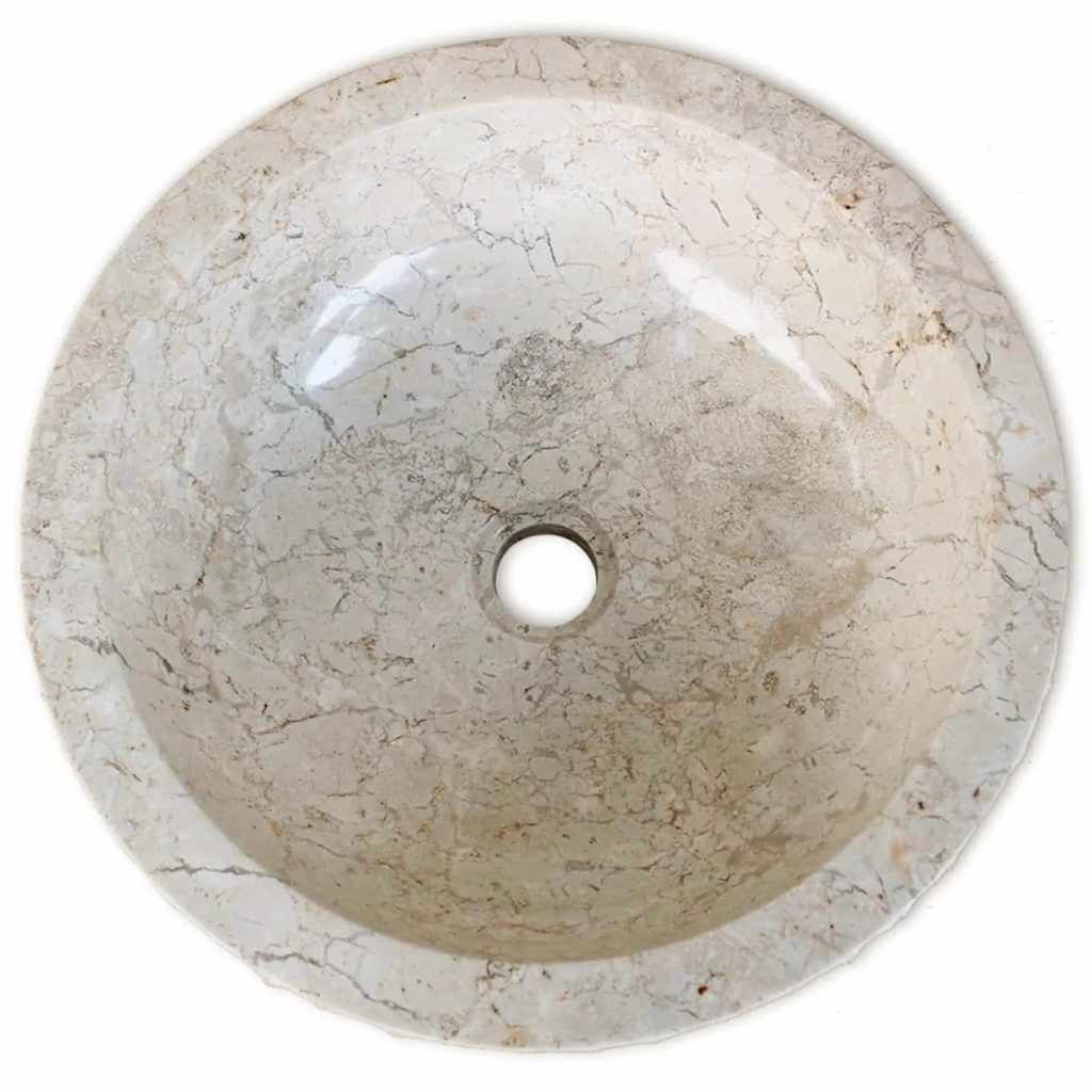 håndvask marmor  40 cm cremefarvet