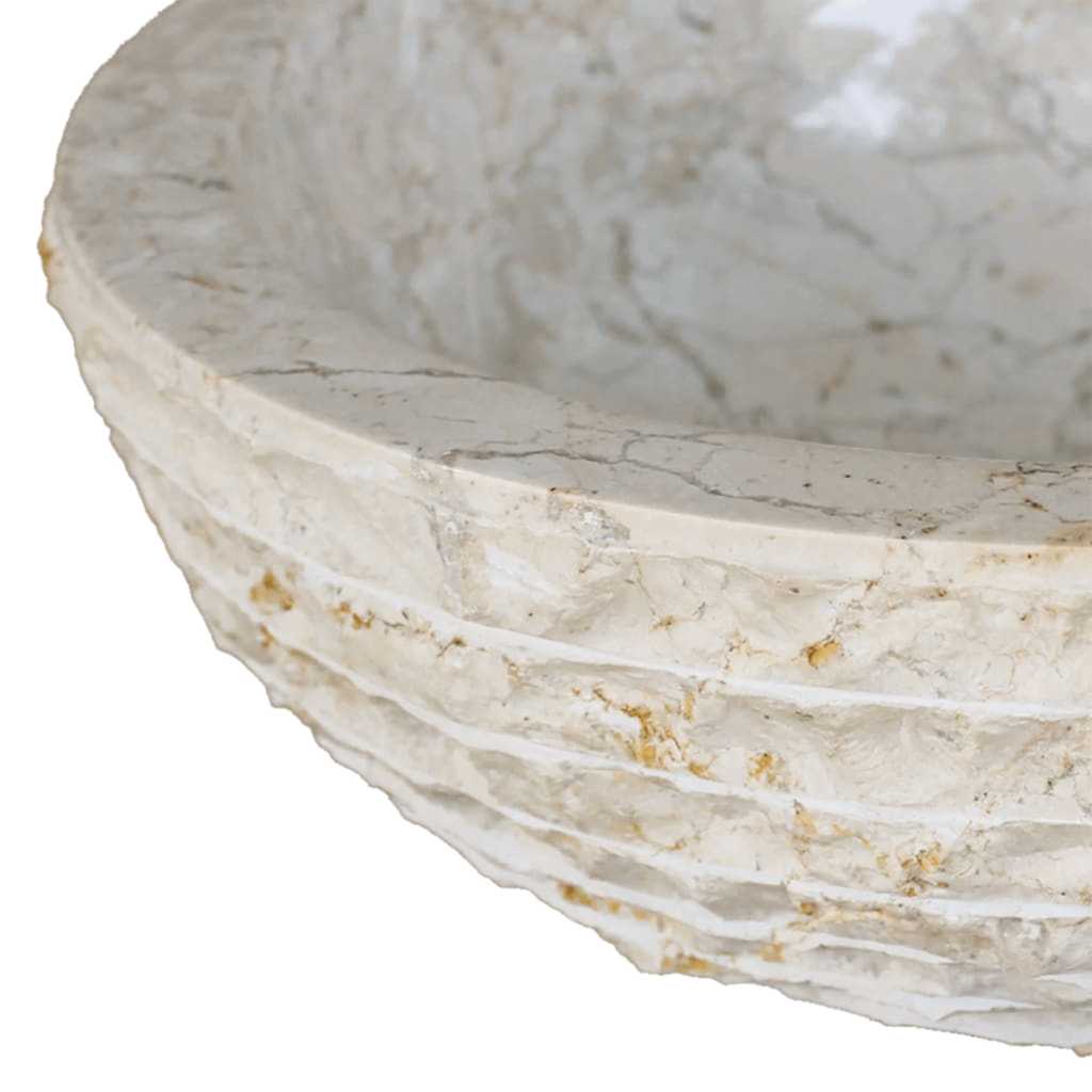 håndvask marmor  40 cm cremefarvet