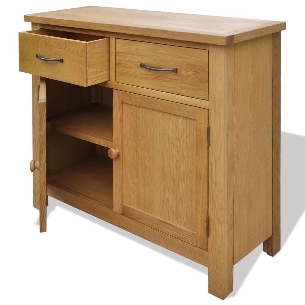skænk 90x33,5x83 cm massivt egetræ