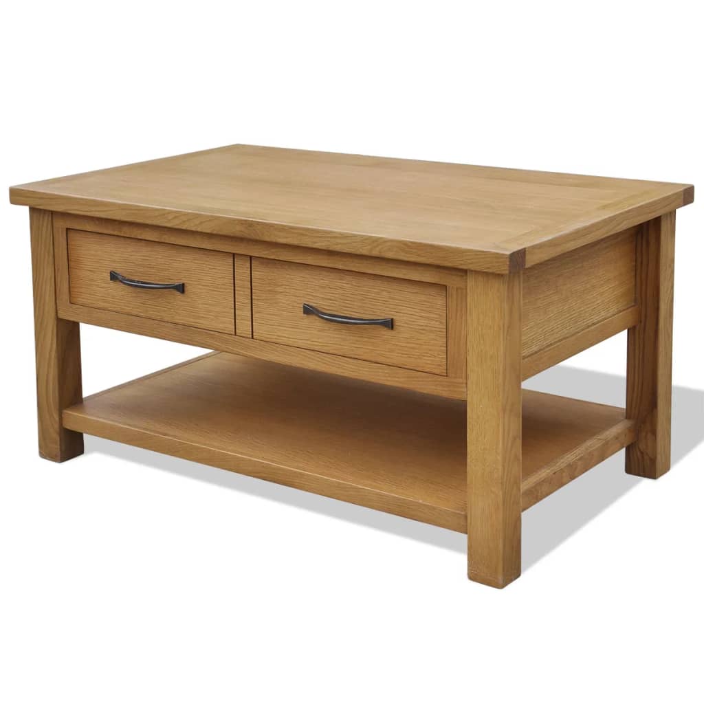 sofabord 88x53x45 cm massivt egetræ