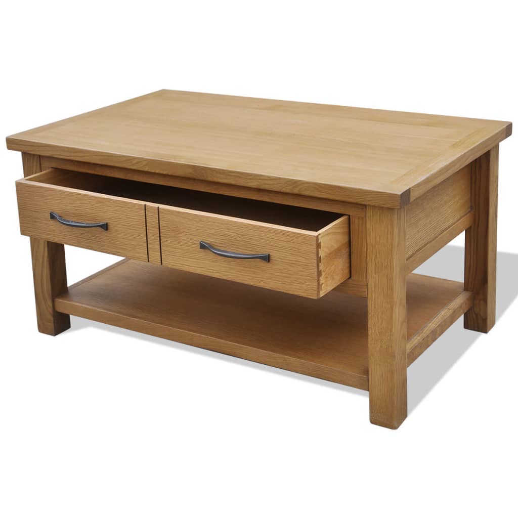 sofabord 88x53x45 cm massivt egetræ