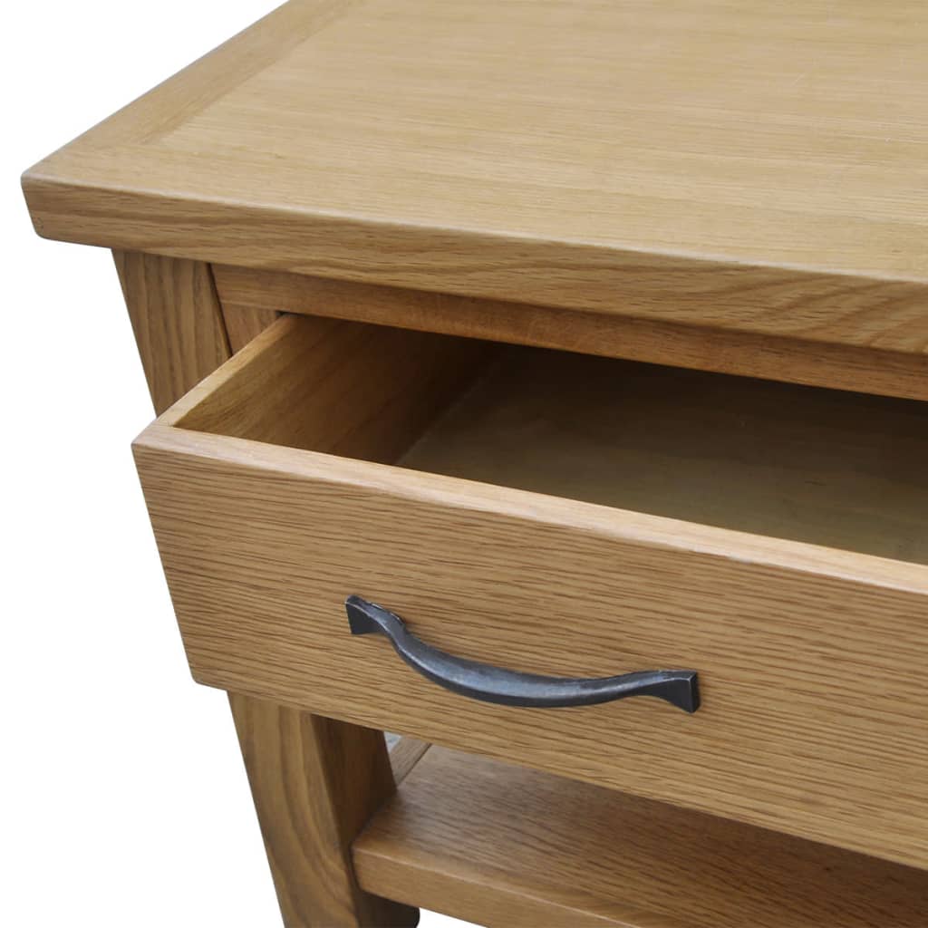 sofabord 88x53x45 cm massivt egetræ