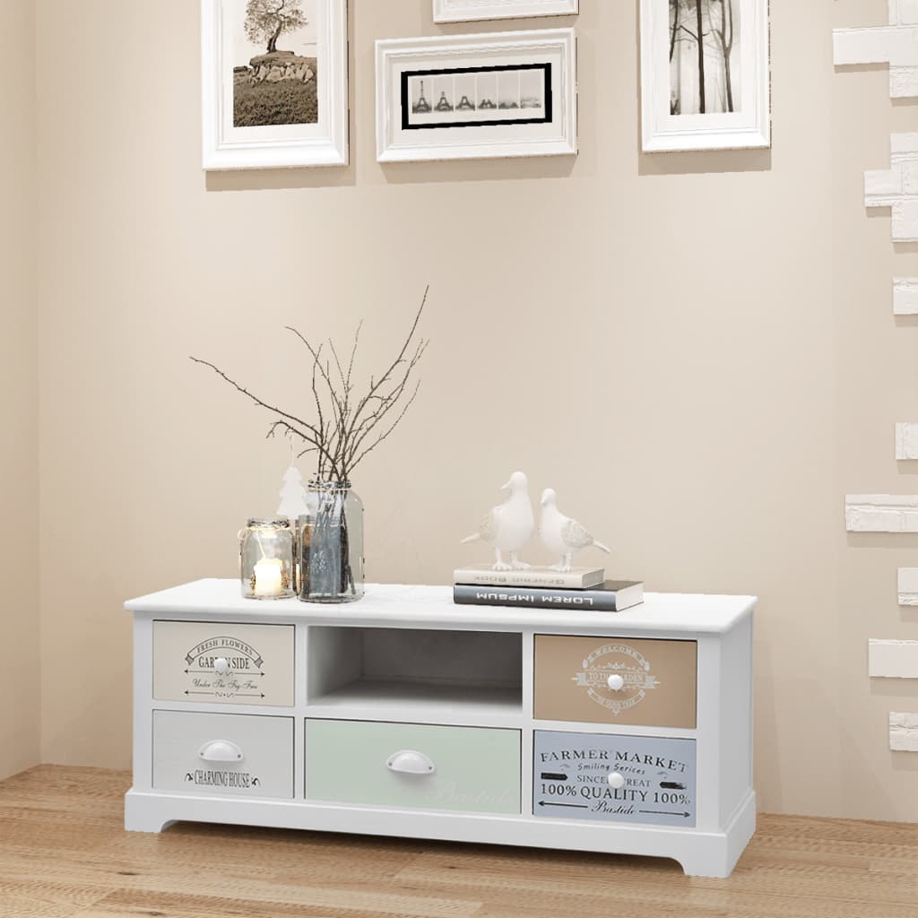 fransk tv-skab træ