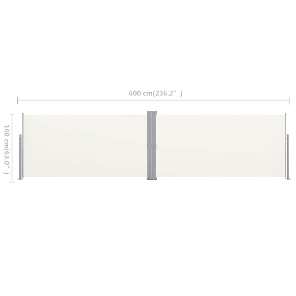 sammenrullelig læskærm 160 x 600 cm cremefarvet