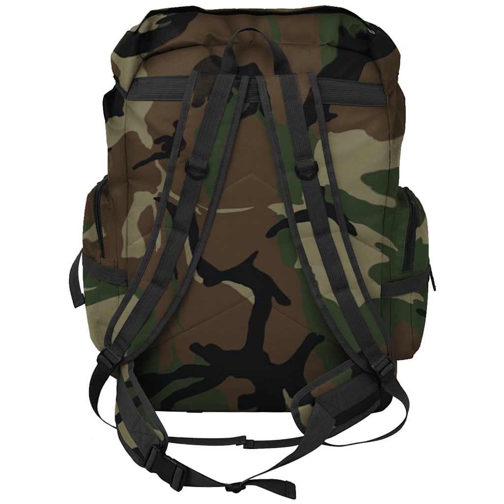 Militærinspireret rygsæk 65 l camouflage