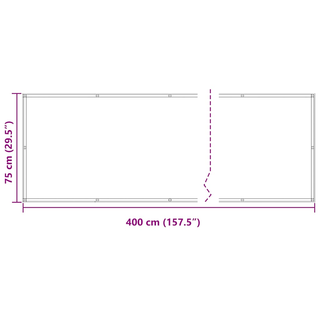 balkonafskærmning HDPE 75 x 400 cm antracitgrå