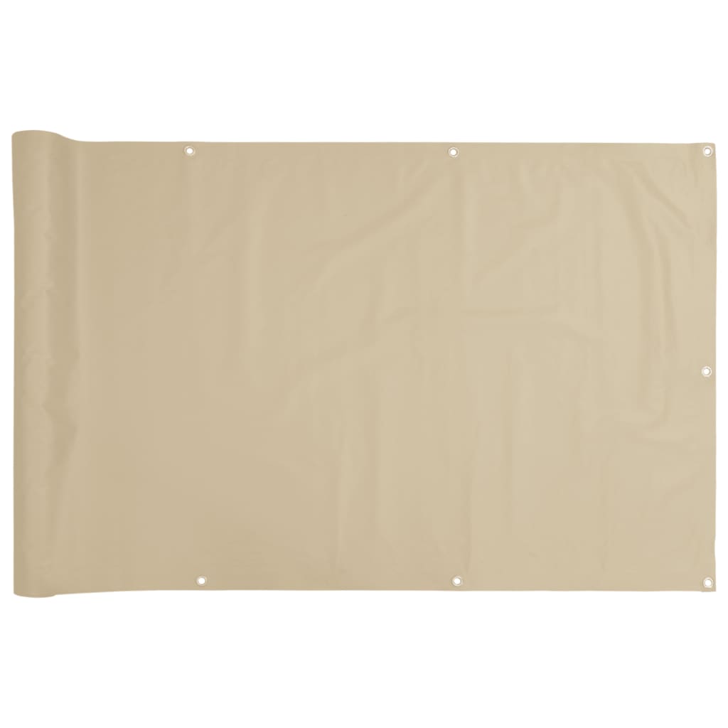 balkonafskærmning Oxford-stof 75x600 cm beige