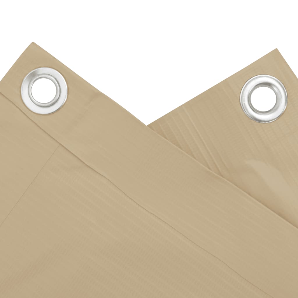 balkonafskærmning Oxford-stof 75x600 cm beige