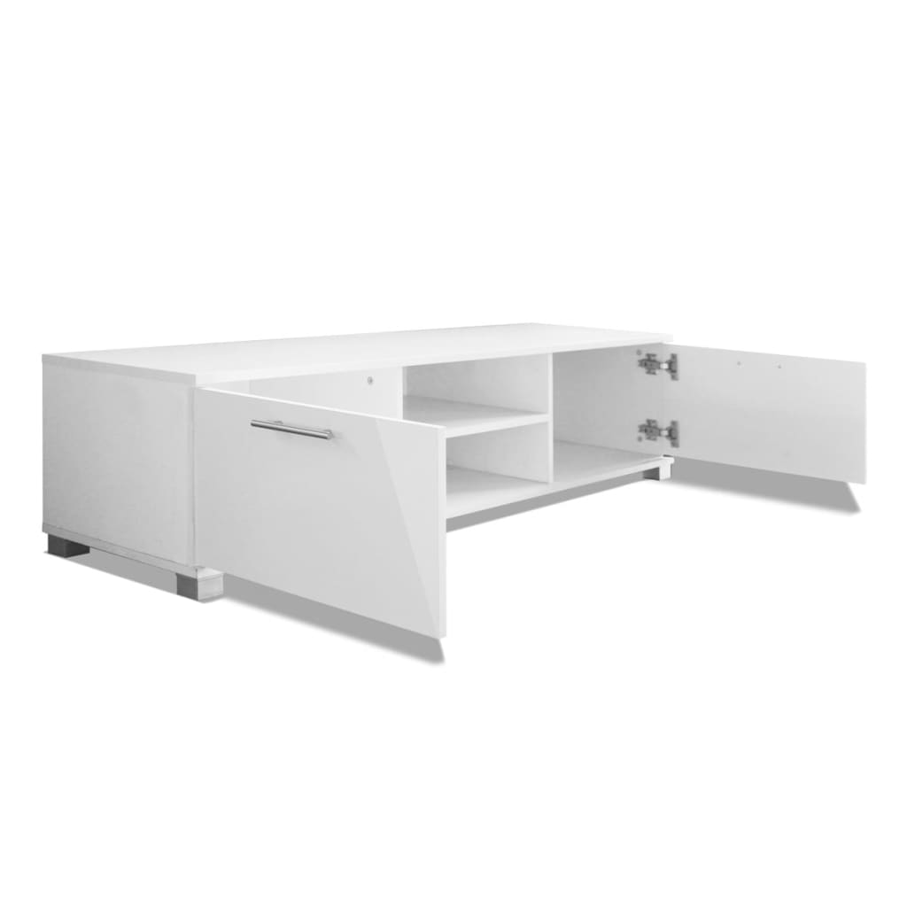 tv-bord 120x40,5x35 cm hvid højglans