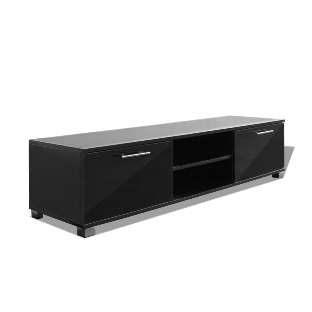 tv-bord 120x40,5x35 cm sort højglans
