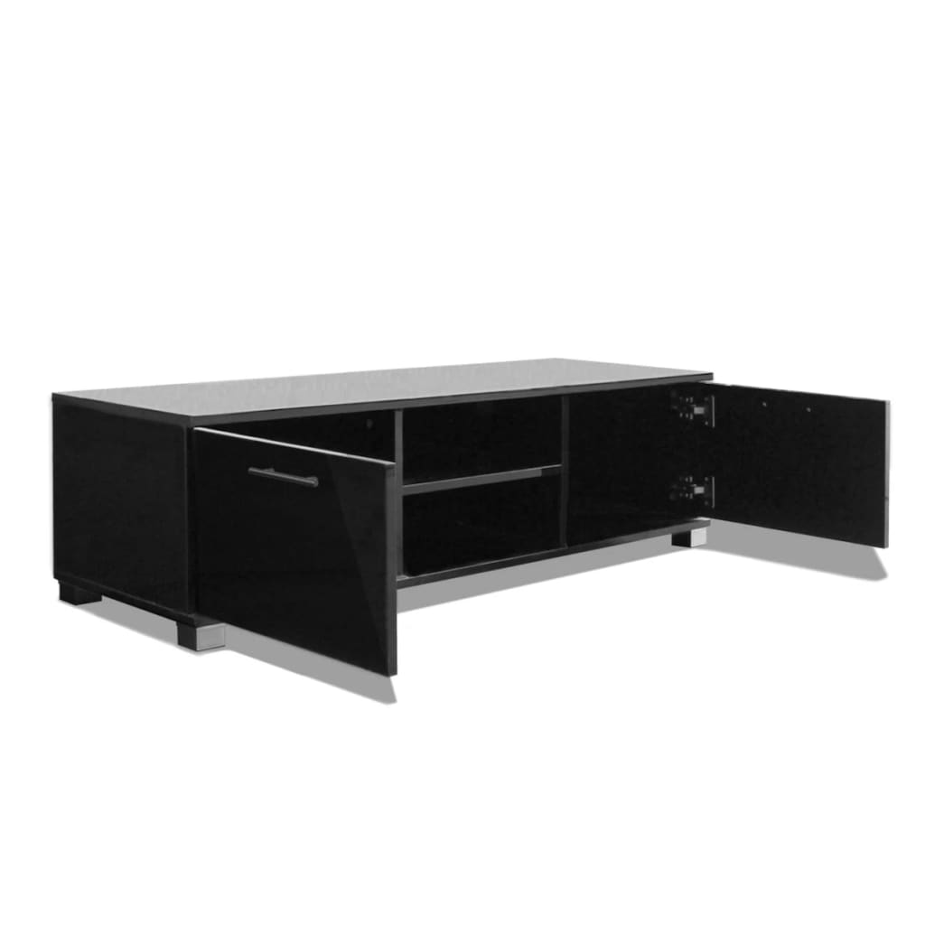tv-bord 120x40,5x35 cm sort højglans