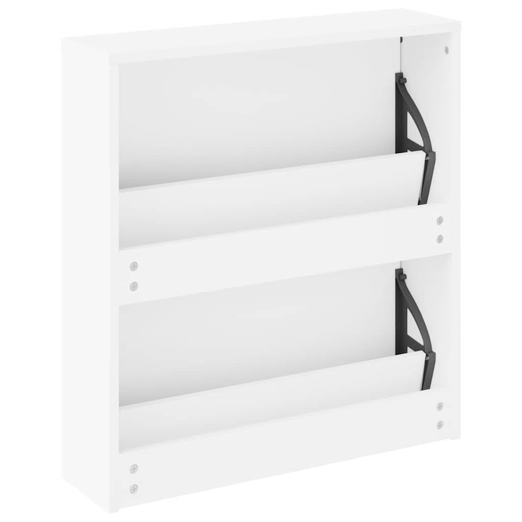 skoskab med 2 hylder og spejl 63x17x67 cm hvid
