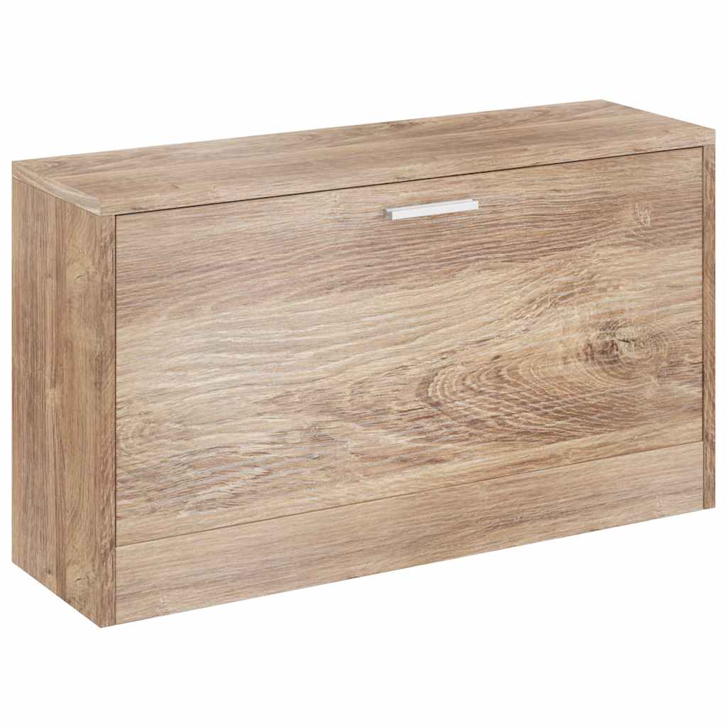 opbevaringsbænk til sko 80x24x45 cm egetræsfarvet