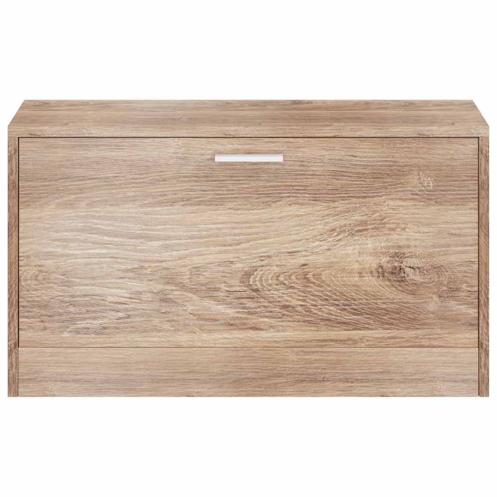 opbevaringsbænk til sko 80x24x45 cm egetræsfarvet