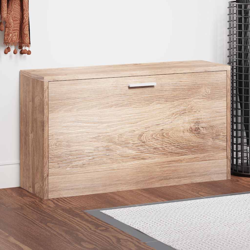 opbevaringsbænk til sko 80x24x45 cm egetræsfarvet