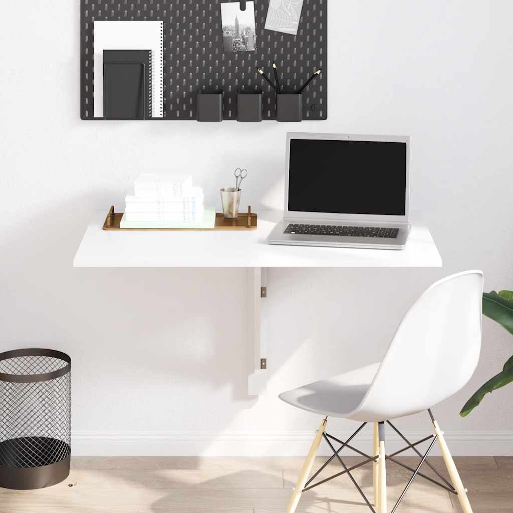 foldbart vægbord 100x60 cm hvid