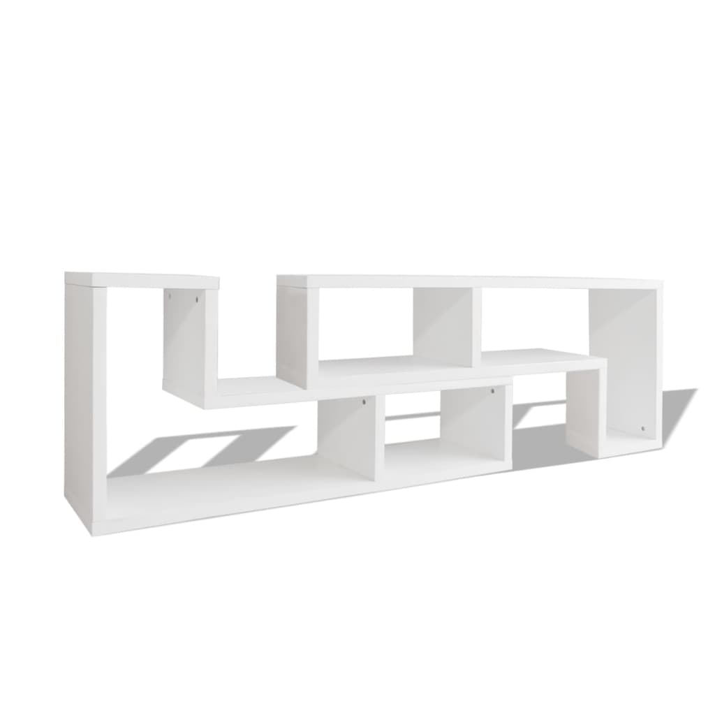 dobbelt tv-bord L-facon hvid