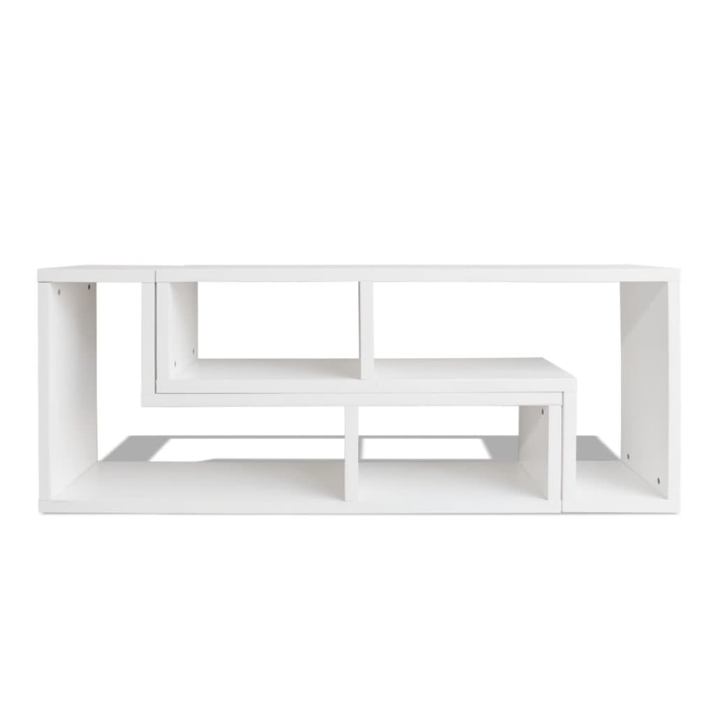 dobbelt tv-bord L-facon hvid