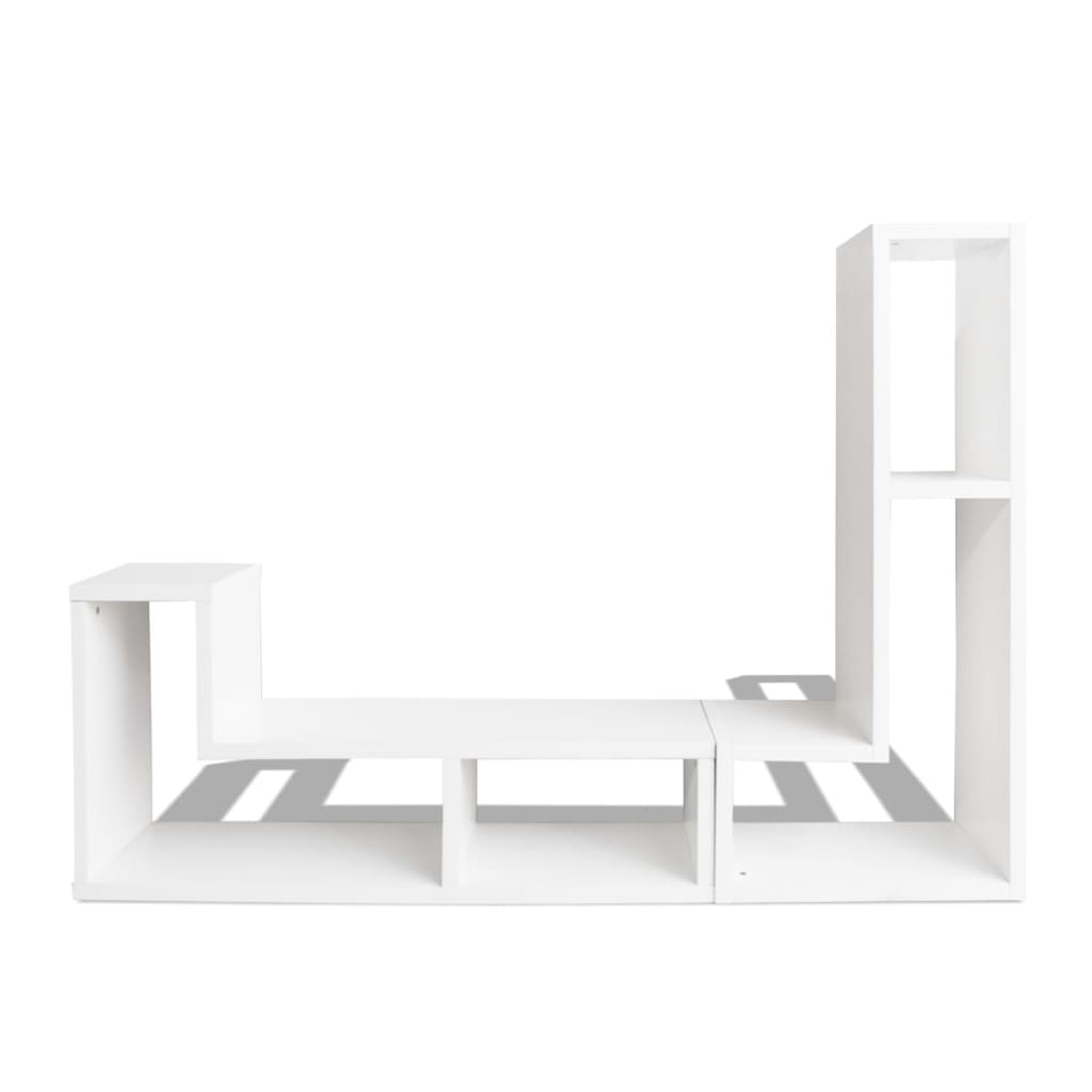 dobbelt tv-bord L-facon hvid