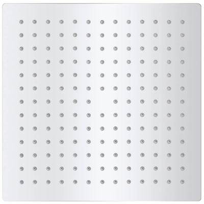 brusehoved 25x25 cm rustfrit stål firkantet