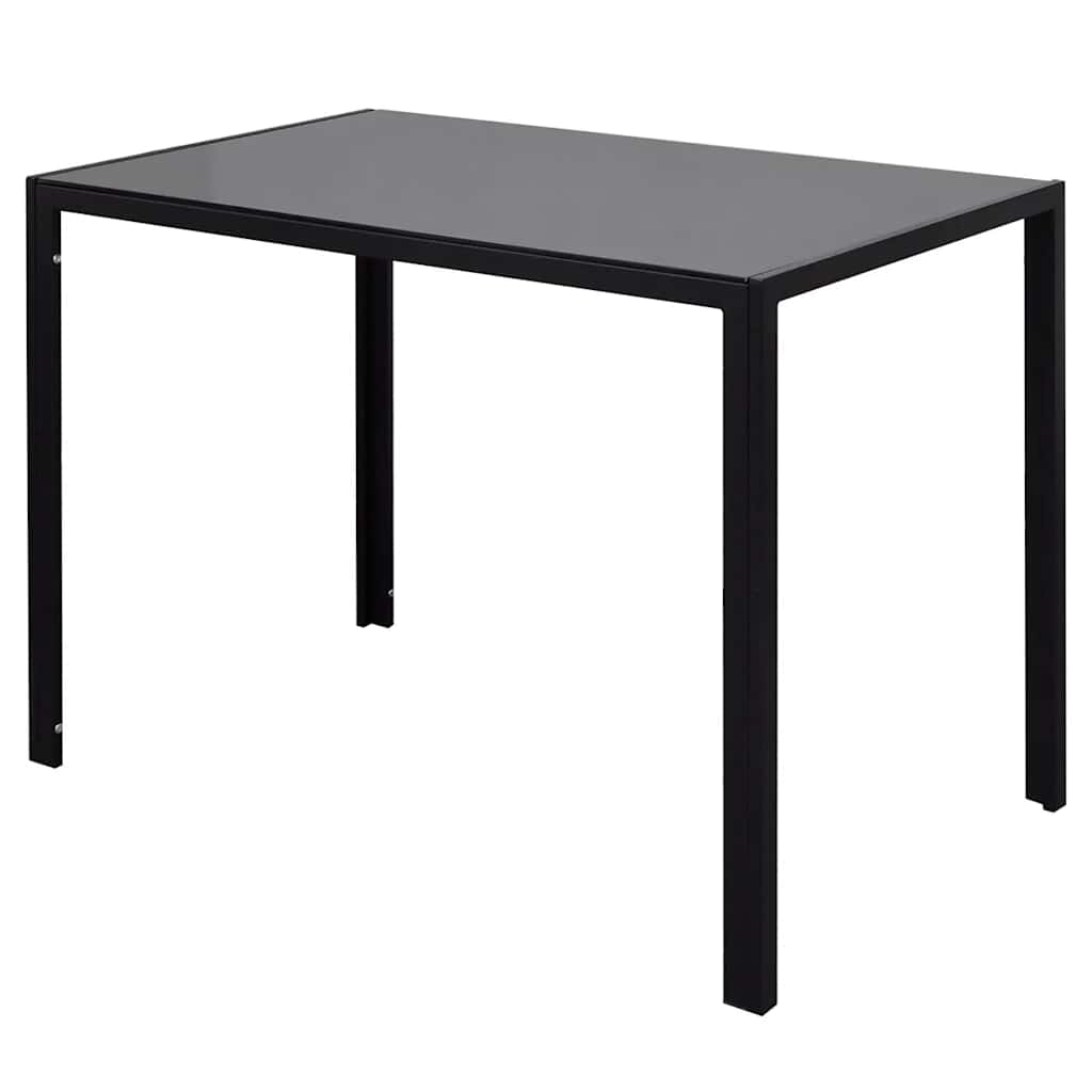 spisebordssæt 5 dele sort og hvid