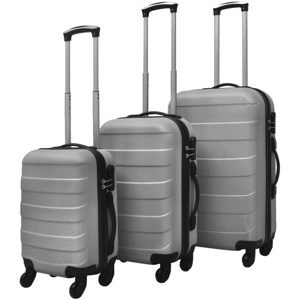 hardcase trolleysæt 45,5/55/66 cm sølvfarvet