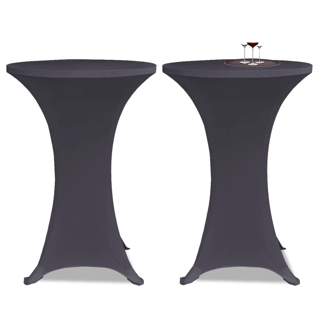Bordovertræk i stretch 2 stk. 70 cm antracitgrå