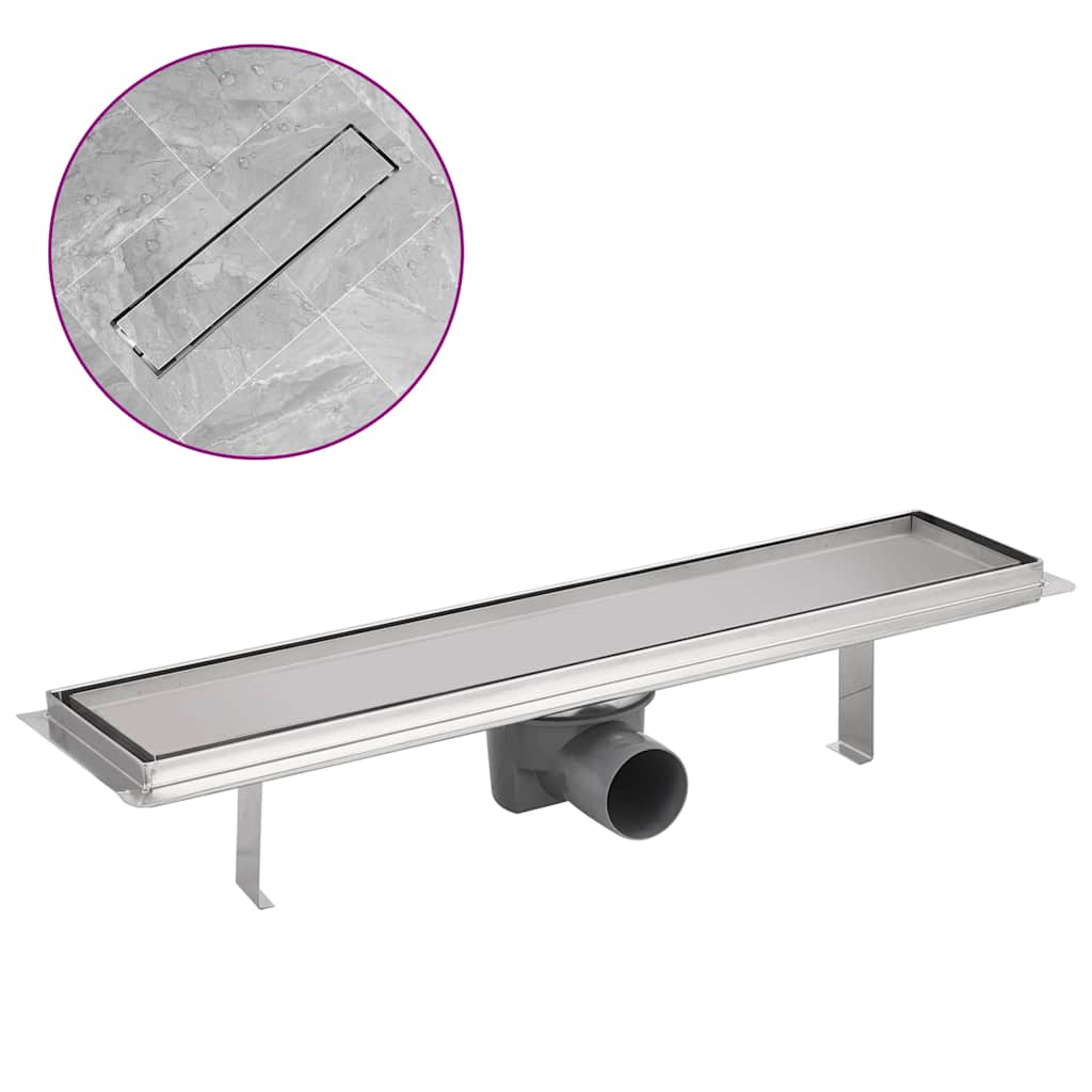 Lineært bruseafløb 530x140 mm rustfrit stål