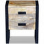 sidebord med 2 skuffer massivt mangotræ 43x33x51 cm