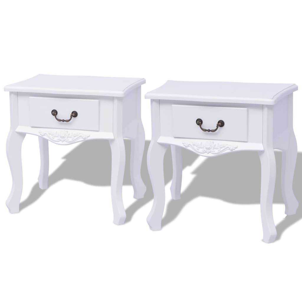 sengeborde 2 stk. MDF hvid