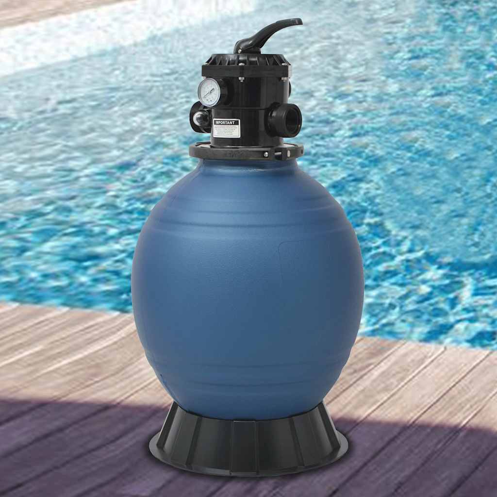 sandfilter til pool multiventil med 6 indstillinger blå 460 mm