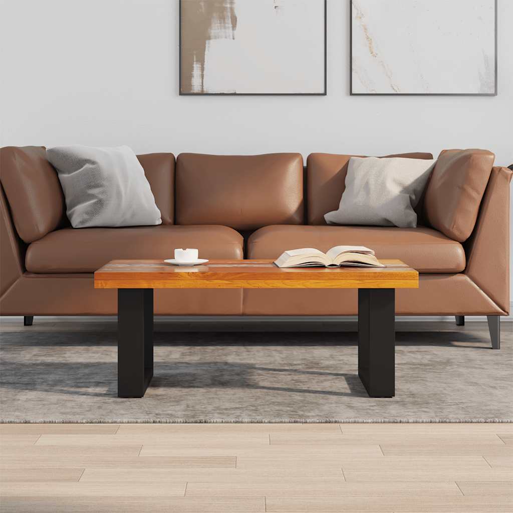 sofabord i teaktræ og plastik 100 x 50 cm