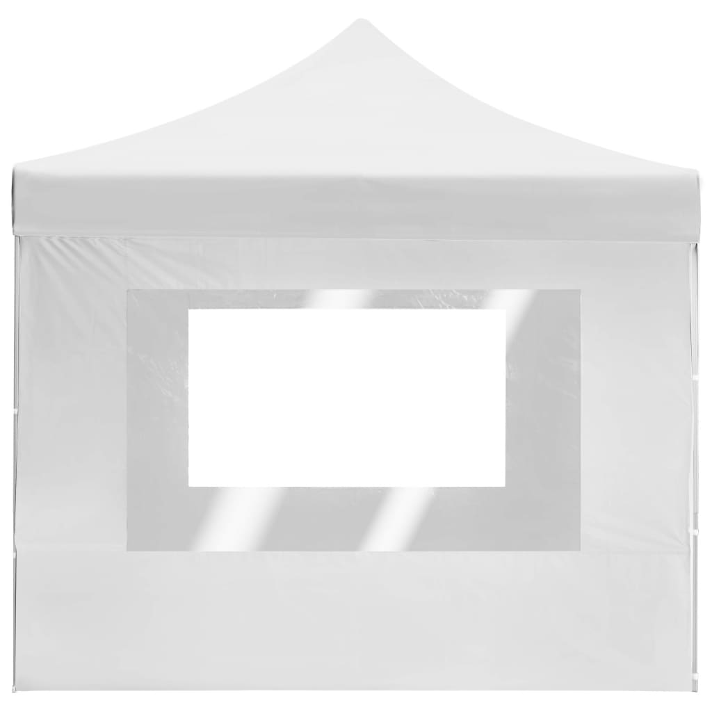 foldbart festtelt med vægge aluminium 4,5 x 3 m hvid