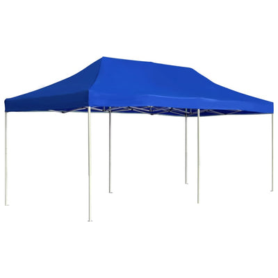 foldbart festtelt aluminium 6 x 3 m blå