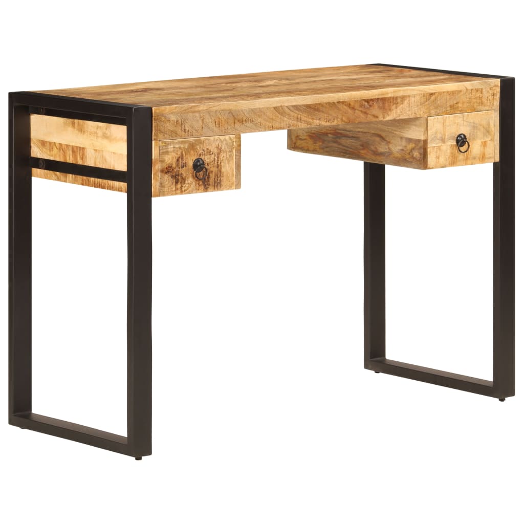 skrivebord med 2 skuffer 110 x 50 x 77 cm massivt mangotræ