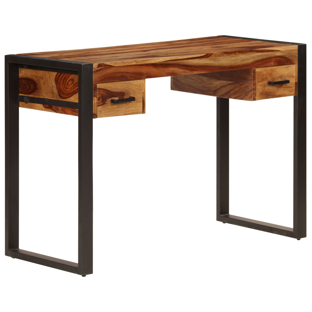 skrivebord med 2 skuffer 110 x 50 x 77 cm massivt akacietræ