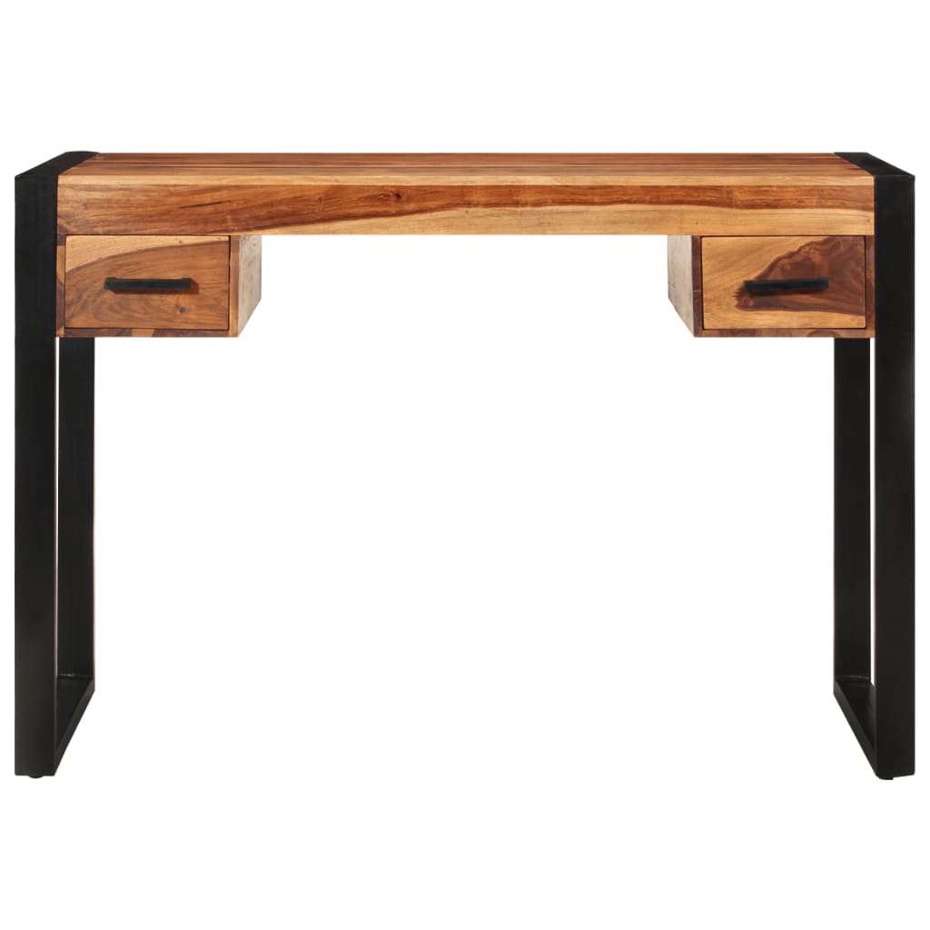 skrivebord med 2 skuffer 110 x 50 x 77 cm massivt akacietræ