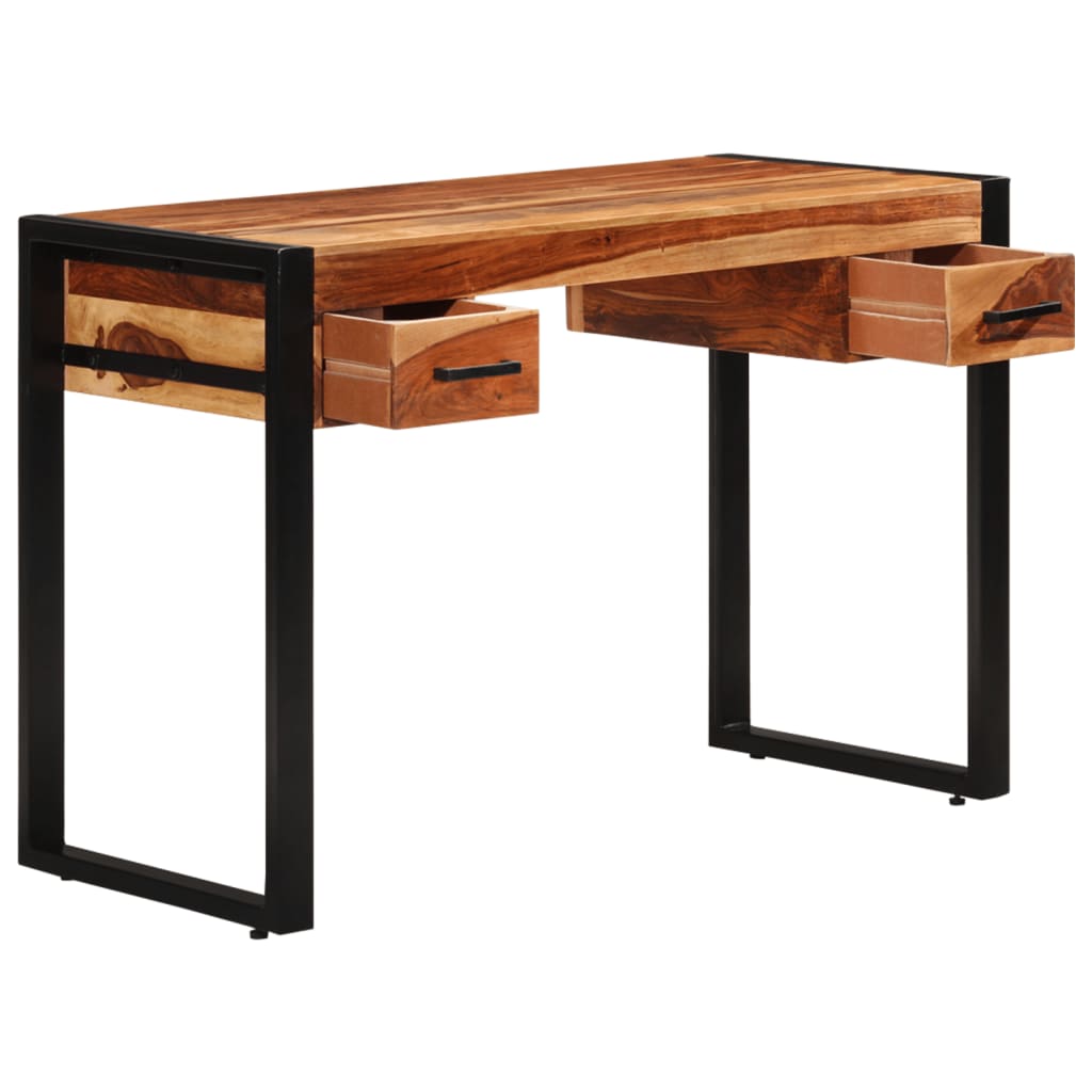 skrivebord med 2 skuffer 110 x 50 x 77 cm massivt akacietræ