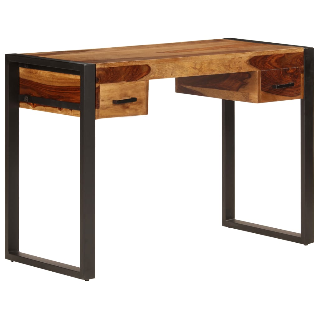 skrivebord med 2 skuffer 110 x 50 x 77 cm massivt akacietræ