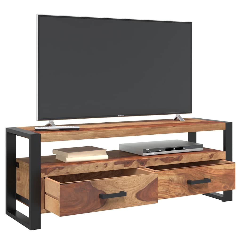 tv-skab massivt akacietræ 120 x 35 x 45 cm