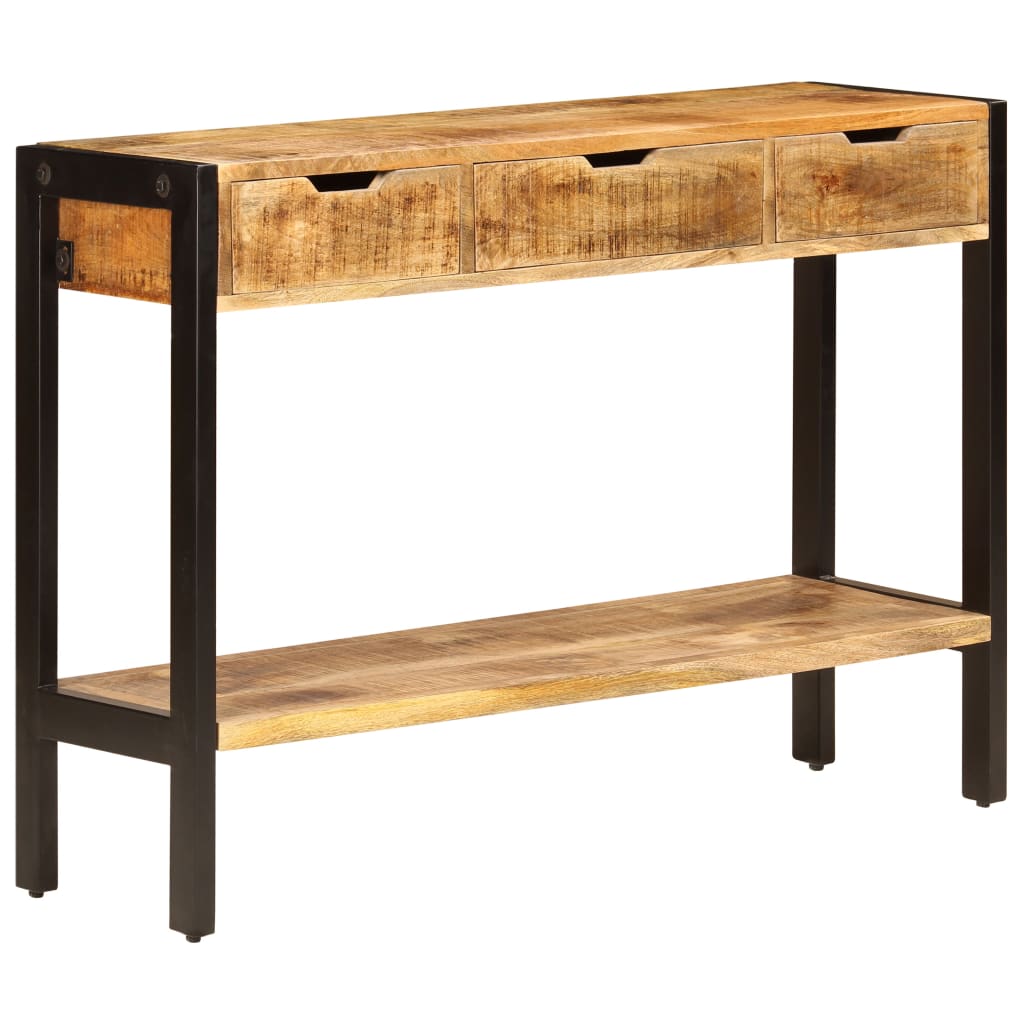 skænk med 3 skuffer 110x35x75 cm massivt mangotræ