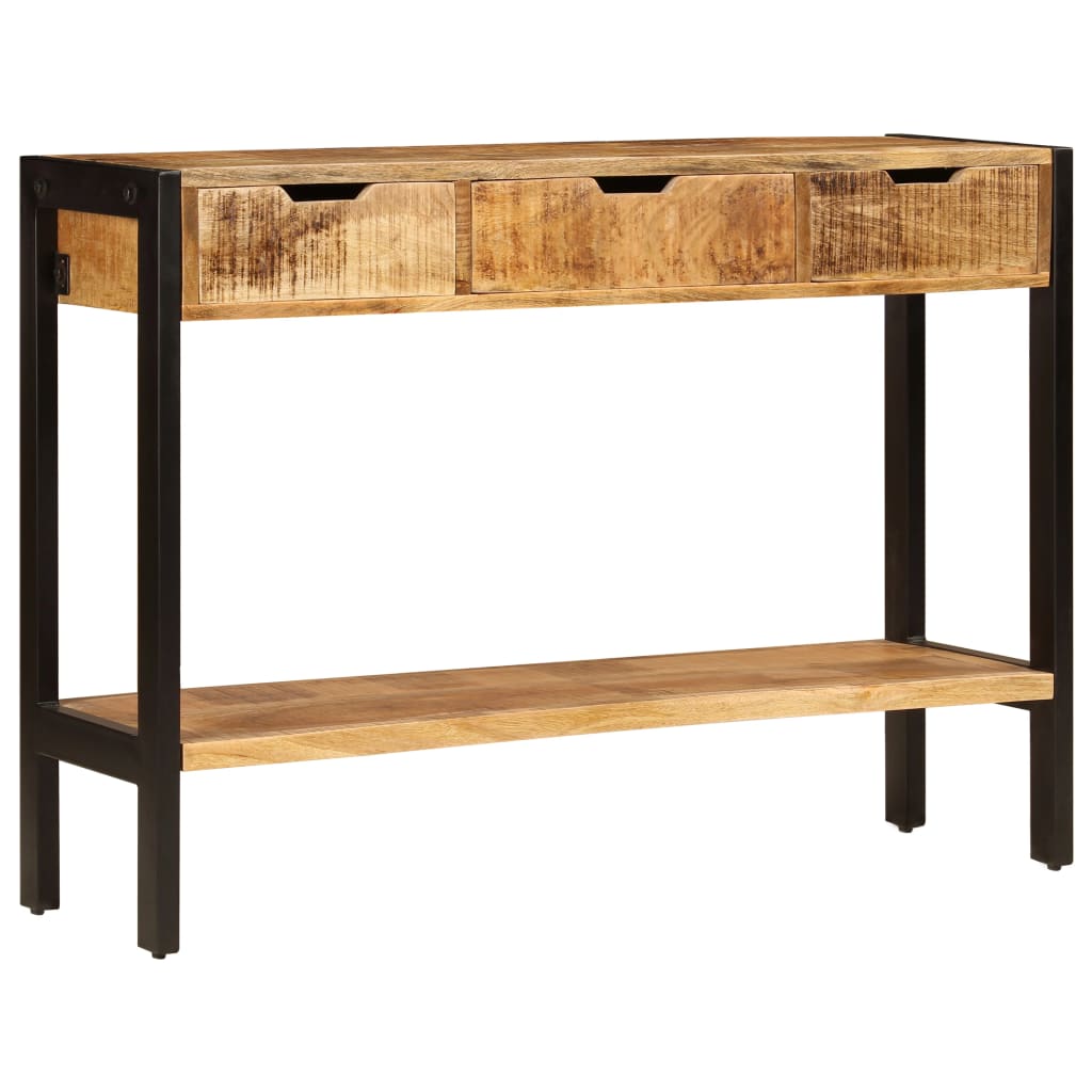 skænk med 3 skuffer 110x35x75 cm massivt mangotræ