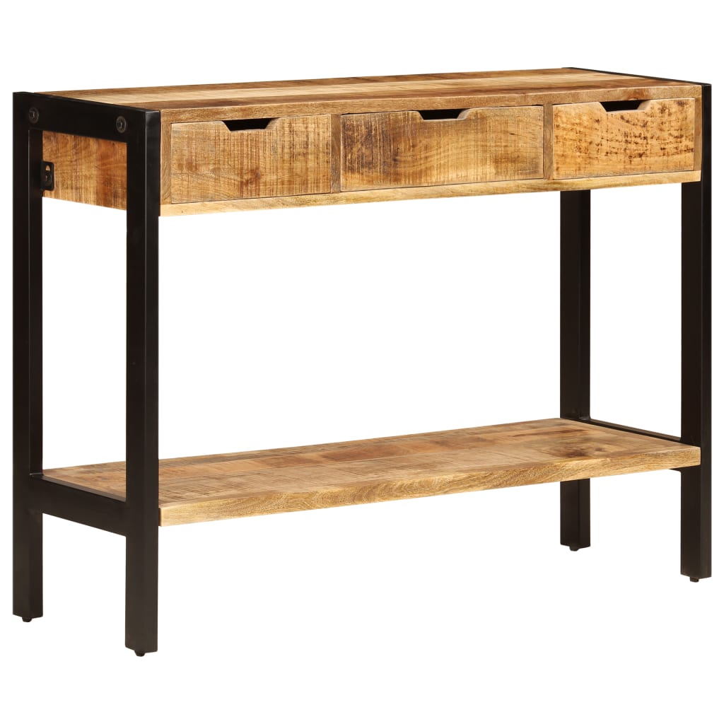 skænk med 3 skuffer 110x35x75 cm massivt mangotræ